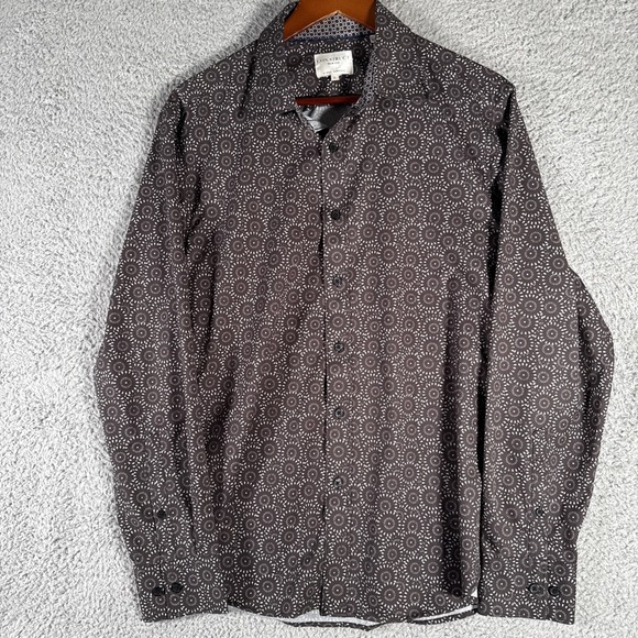 Other - Con.Struct Shirt Button‎ Down Men's Large 4-Way Stretch Black Geometric Dot Slim